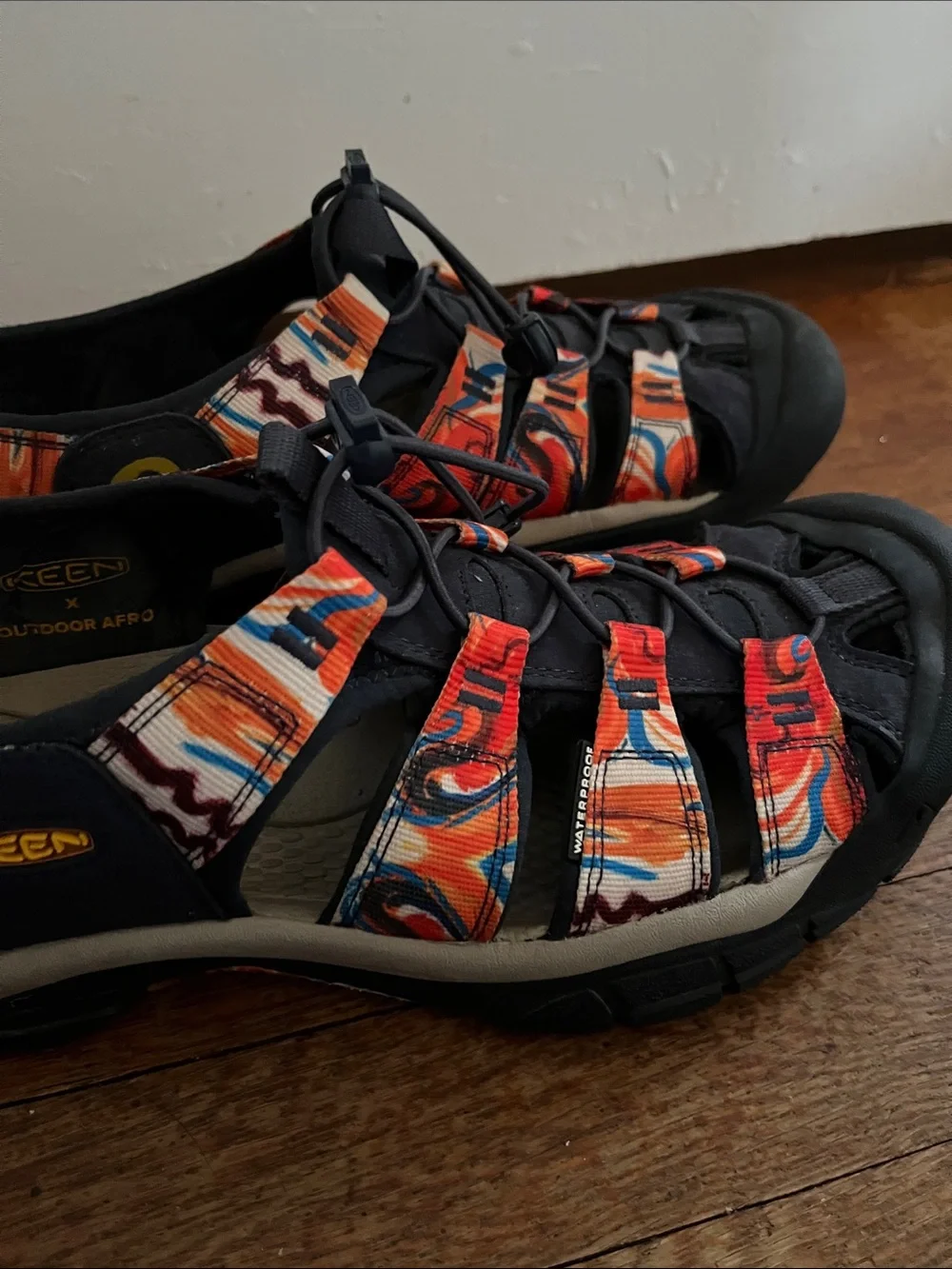 Keen x Outdoor Afro Newport Sports Sandals Blue Orange Waterproof Men's 10